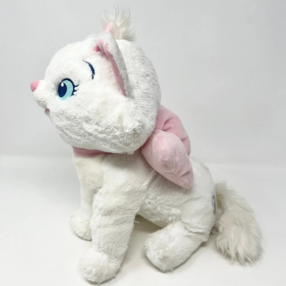 Disney Store The Aristocats Marie Plush White Pink Kitten Stuffed Animal 12 inch